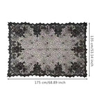 Halloween Lace Tablecloth – Rectangular Haunted House & Pumpkin Design-2