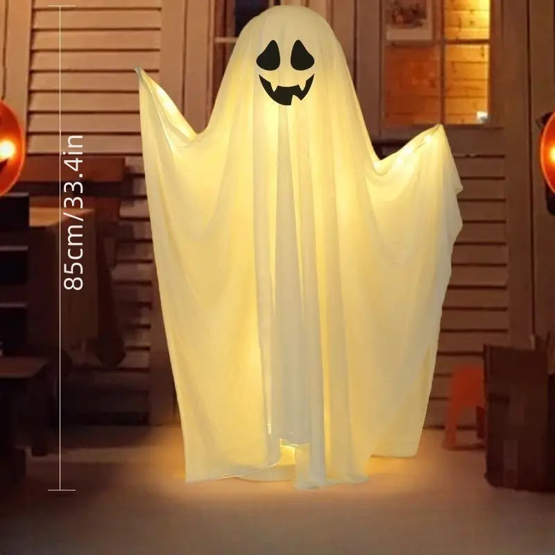 Ghoulish Glow: Battery-Operated Halloween Ghost Decor-1