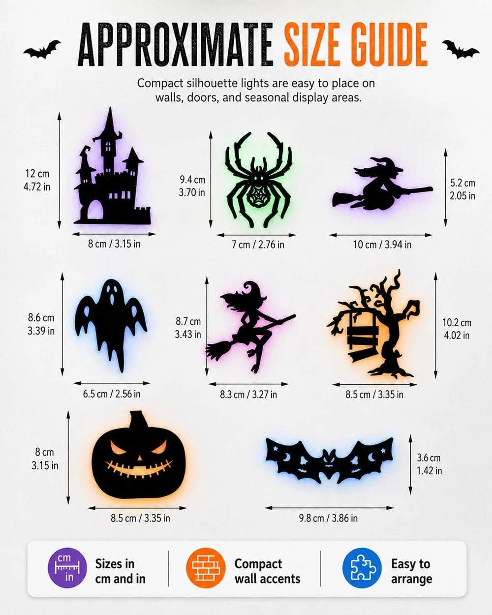 Halloween LED Wall Decor Lights (24 pcs)