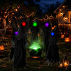 Set of Three Life Size Lighted Witch Lawn Decorations