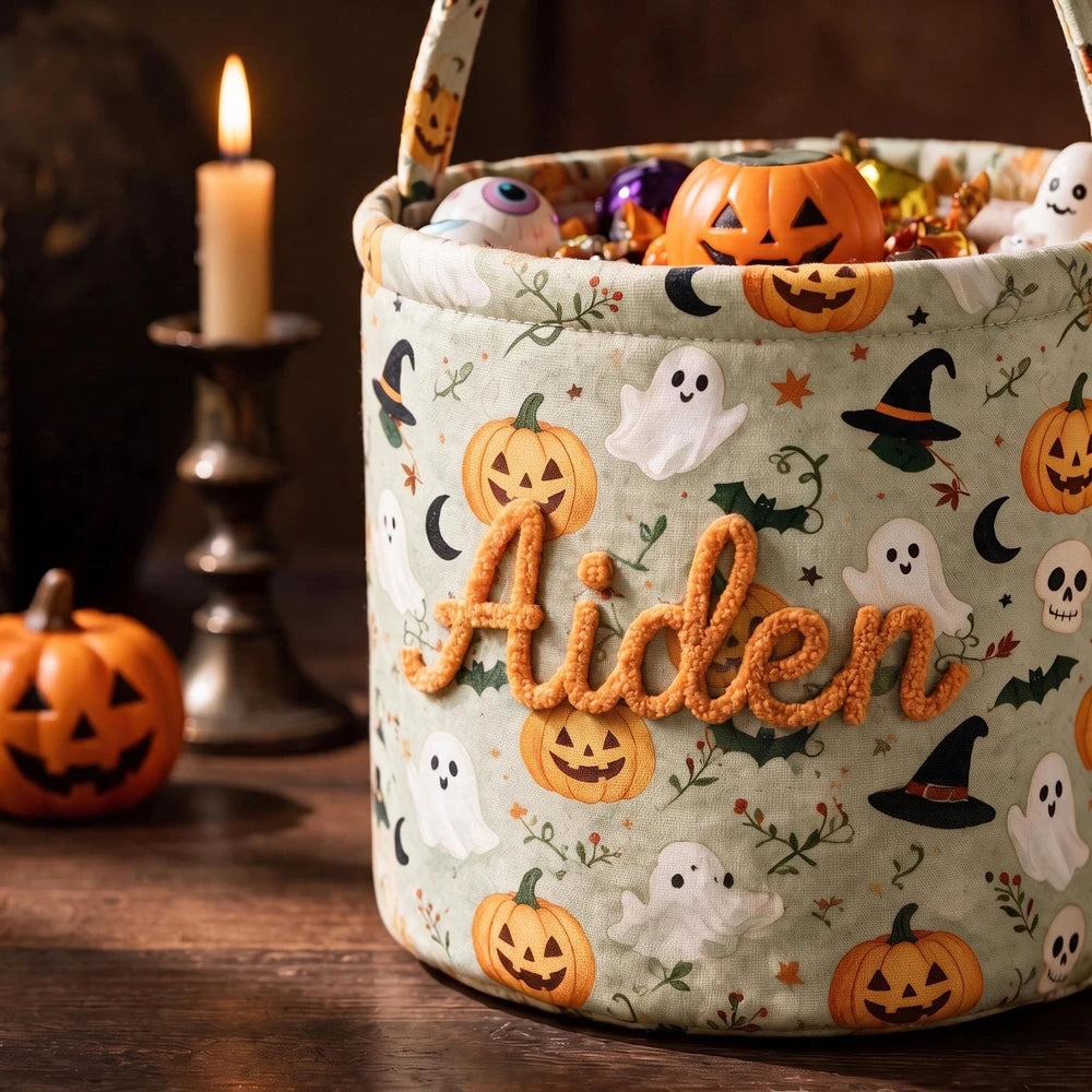 Personalized Retro Halloween Candy Bag