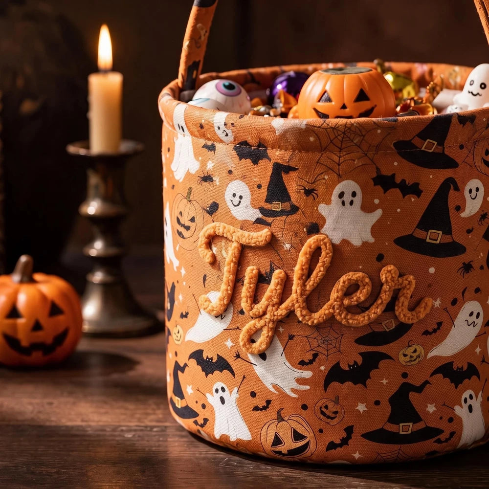 Personalized Retro Halloween Candy Bag