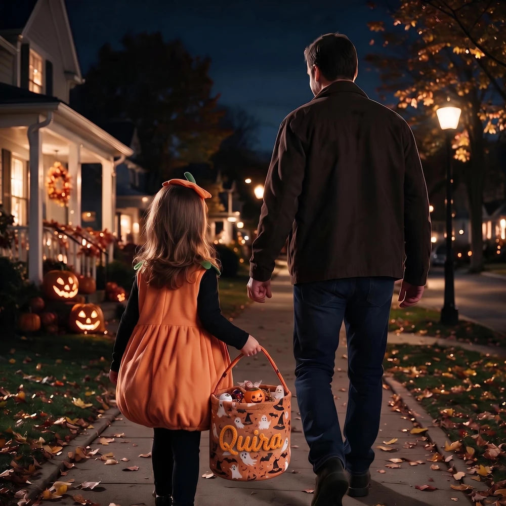 Personalized Retro Halloween Candy Bag