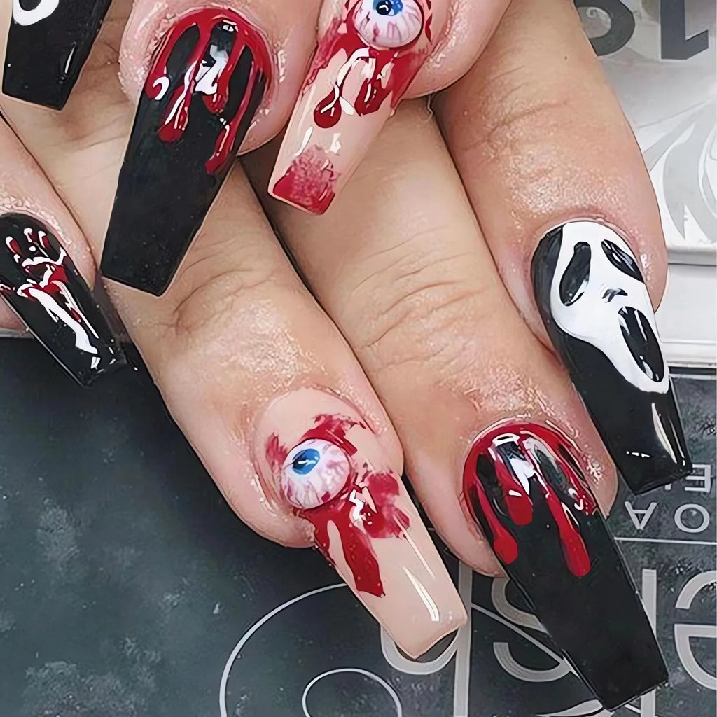 Chic Almond Halloween Press-On Nails-6