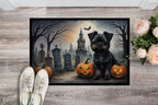 Affenpinscher Spooky Halloween Doormat-1