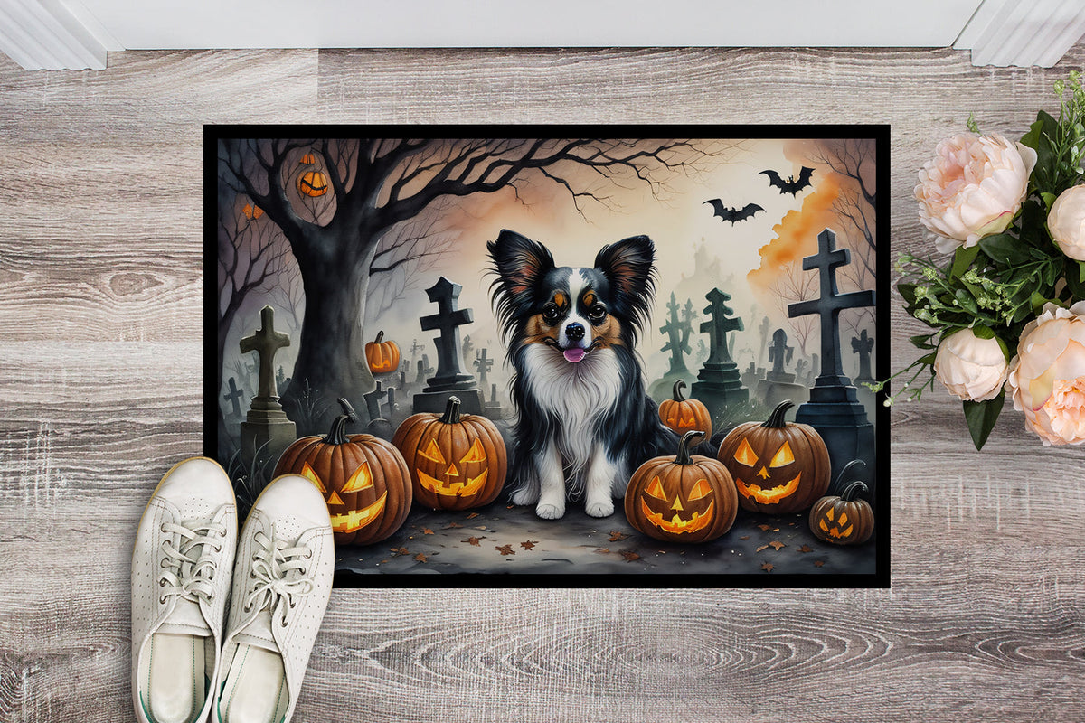 Papillon Spooky Halloween Doormat-1