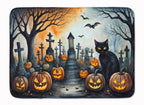 Black Cat Spooky Halloween Memory Foam Kitchen Mat-0
