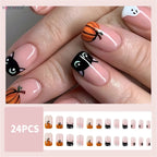Halloween Ghost & Cat Press-On Nails-1