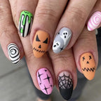 Halloween Ghost & Cat Press-On Nails-8