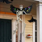 Halloween Hanging Wing Skeleton Skull with Glowing Wings-2