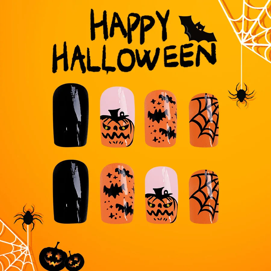 Halloween Pumpkin Press-On Nails-2