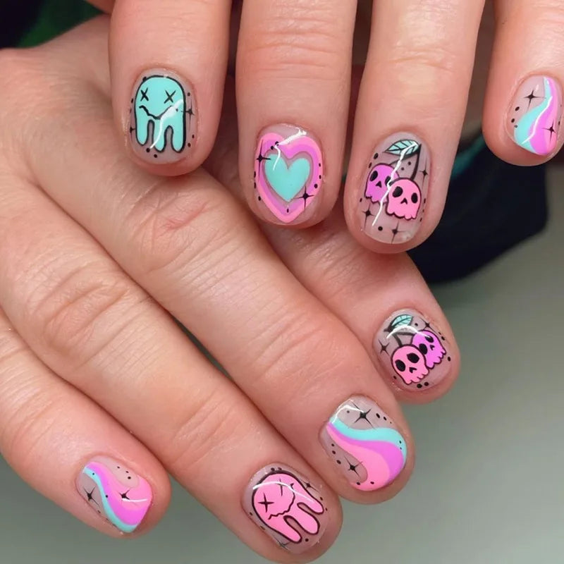 Halloween Pumpkin Press-On Nails-15
