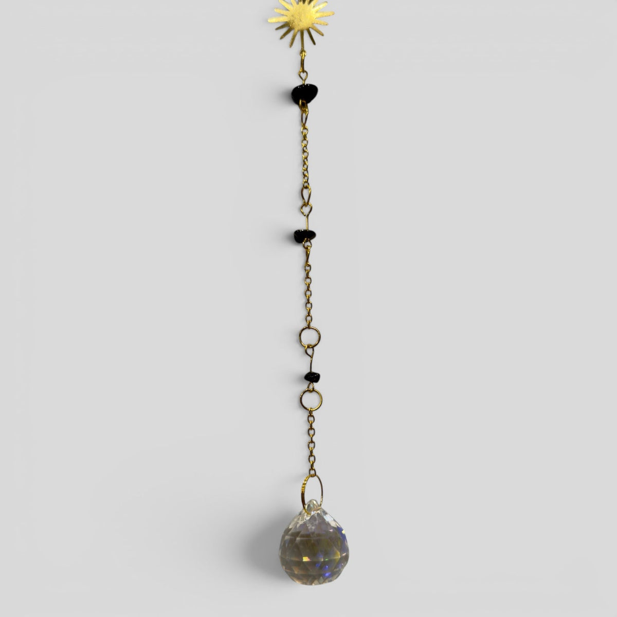 Black Cat & Crystal Moon Suncatcher Wall Hanging-2