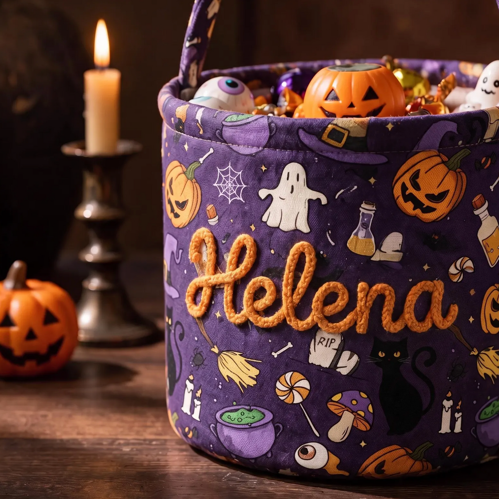 Personalized Retro Halloween Candy Bag