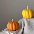 Handmade Pumpkin Soy Wax Candle: Autumn Halloween Decor-3